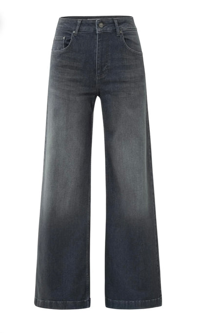 YAYA Jeans mit hohem Bund und weitem Bein grey denim