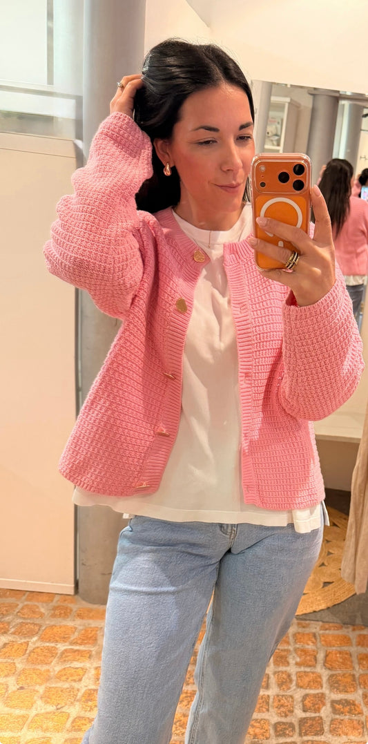 ZWILLINGSHERZ CARDIGAN HEART CANDY PINK