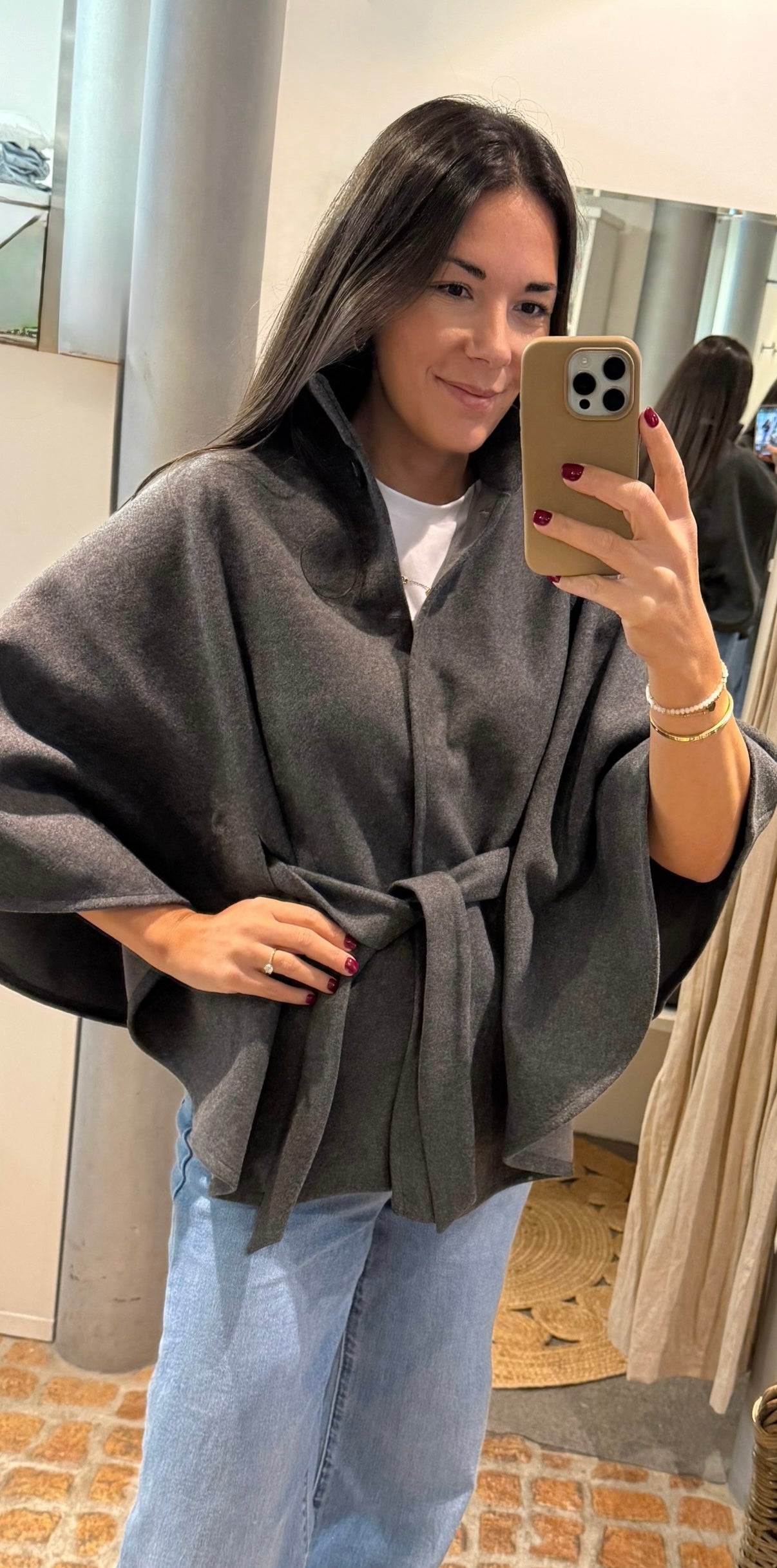 YAYA Poncho in Anthrazit