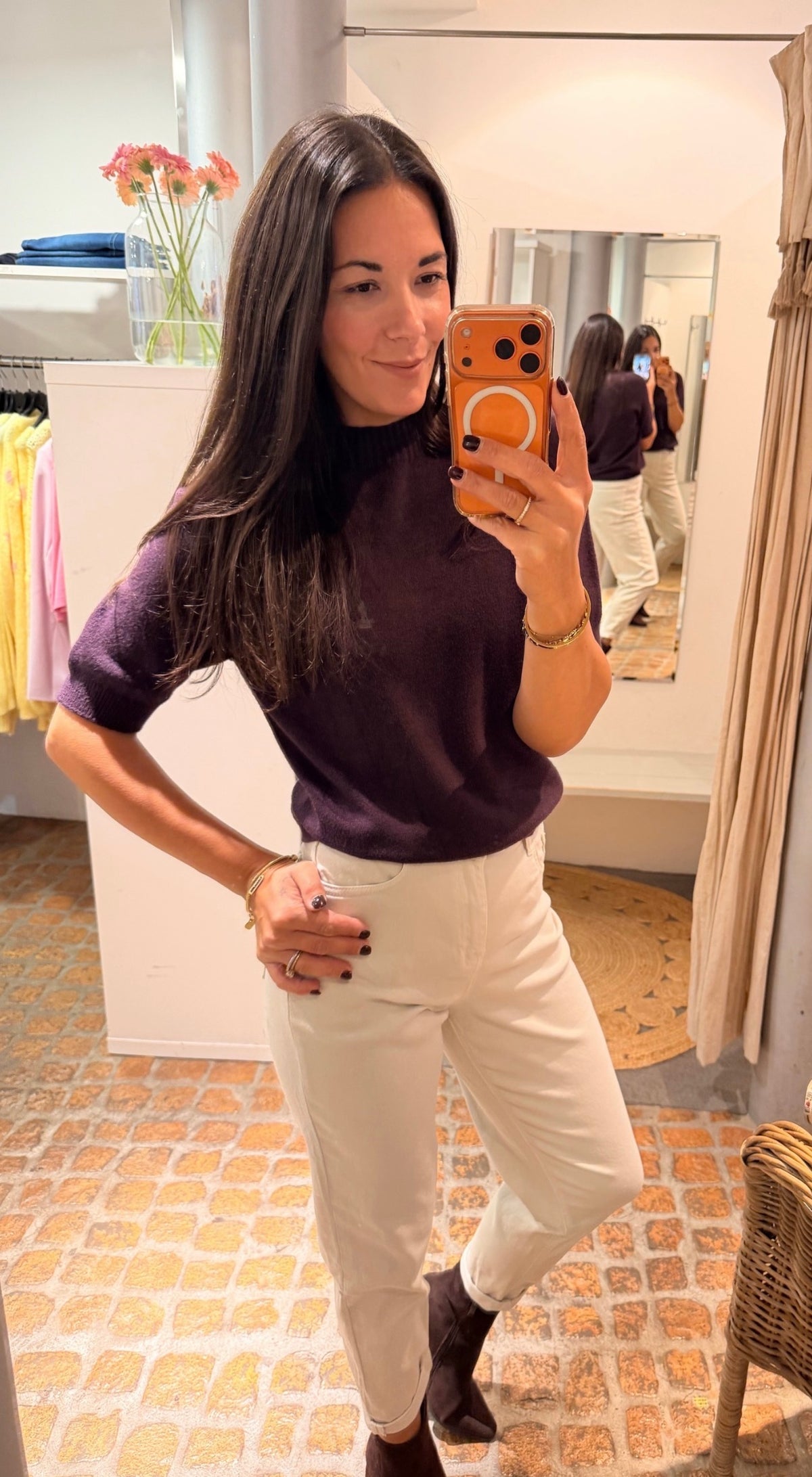 MIDI PULLI PLUM ROUNDNECK