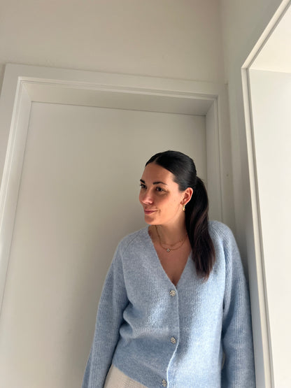 Cardigan V-Ausschnitt Jewellery in blue