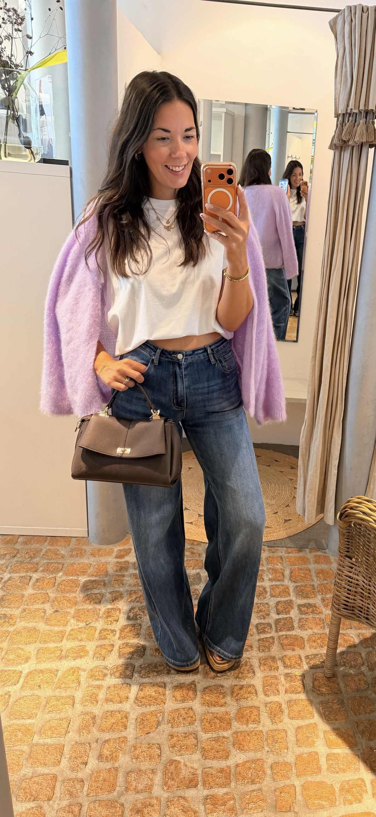 KUSCHELIGER MOHAIR CARDIGAN FLIEDER
