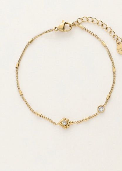 My Jewellery Minimalistisches Armband mit Strasssteinen gold