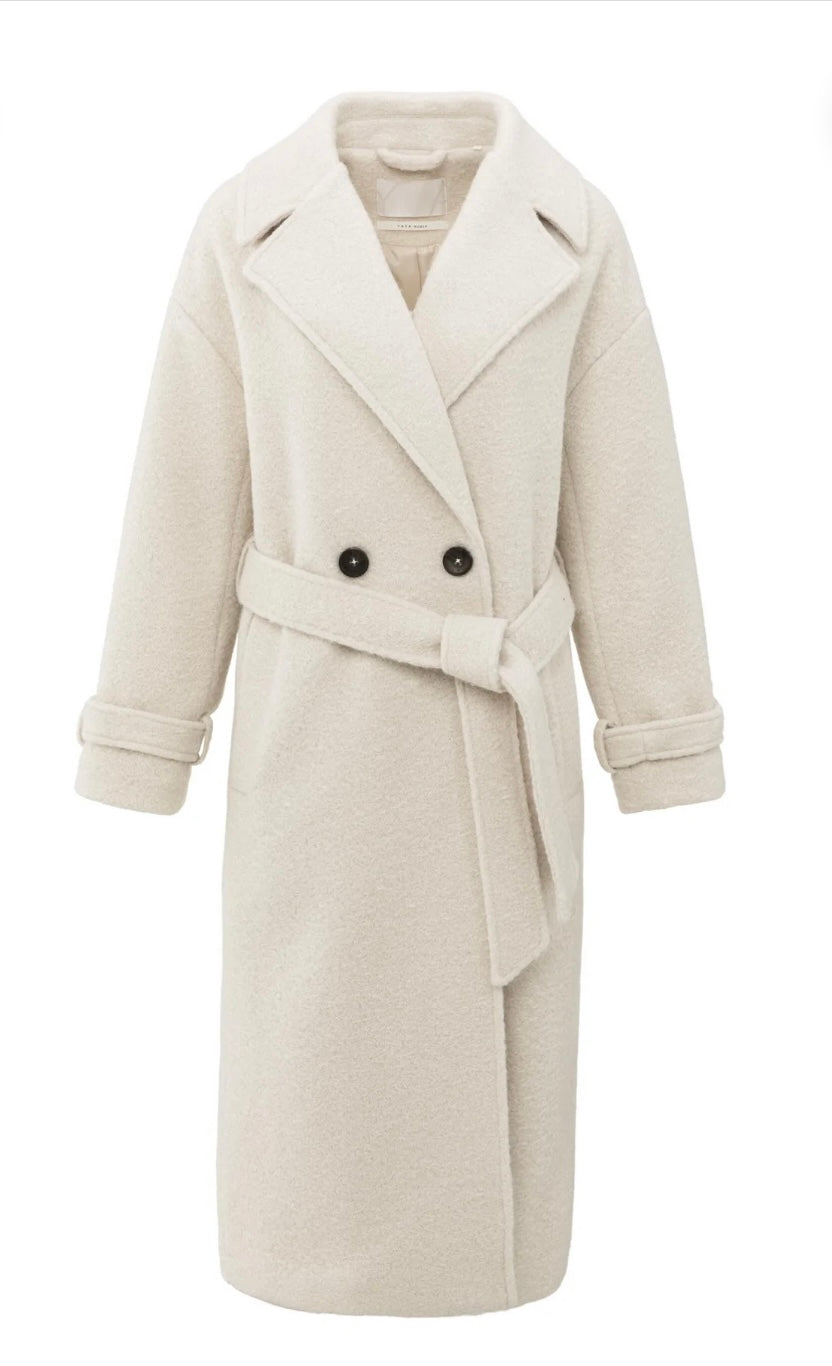 YAYA Oversize Bouclémantel mit Gürtel