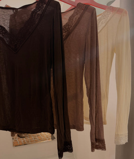 Feines Kaschmir Longsleeve Lace