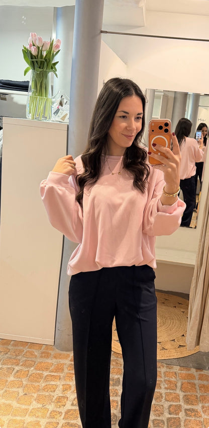 SWEATSHIRT MIT BALLONSAUM PUDER ROSA