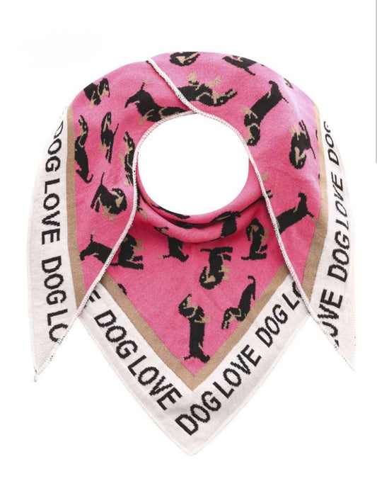 Zwillingsherz Dreieckstuch / Schal „Süßer Dackel“