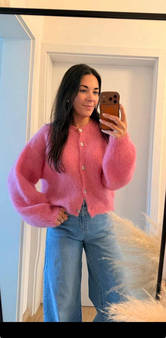 Kuscheliger Mohair Cardigan pink