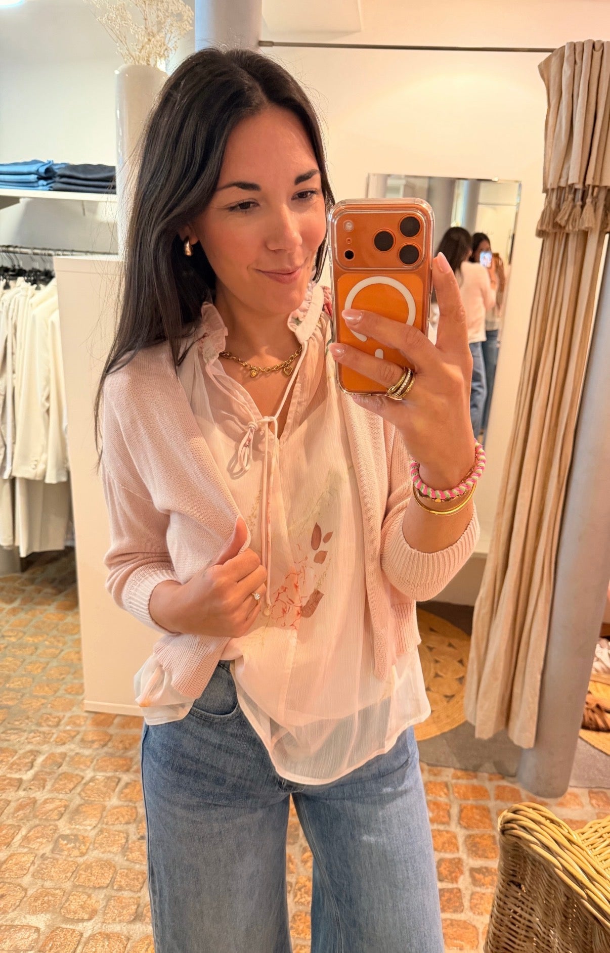 VOLANT BLUSE MAUVE