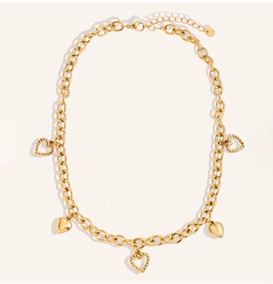 Kette lovely Hearts gold