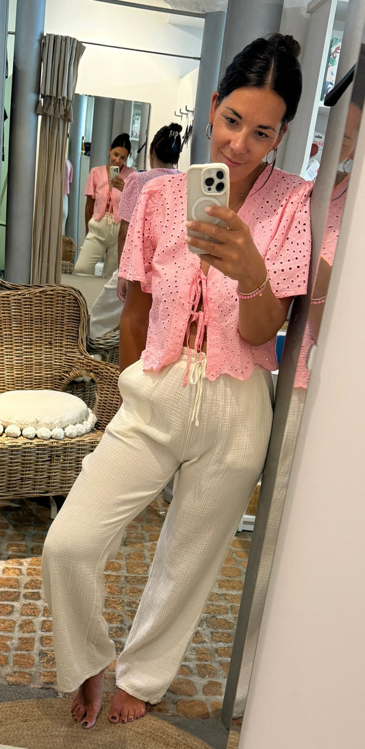 Musselin Hose in beige