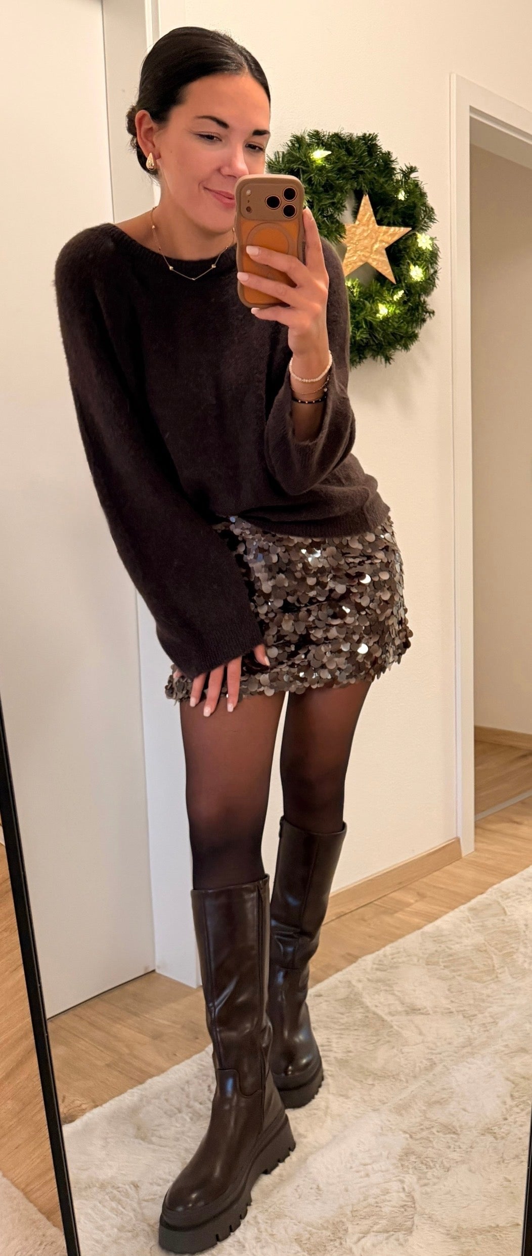 Pailletten Rock brown