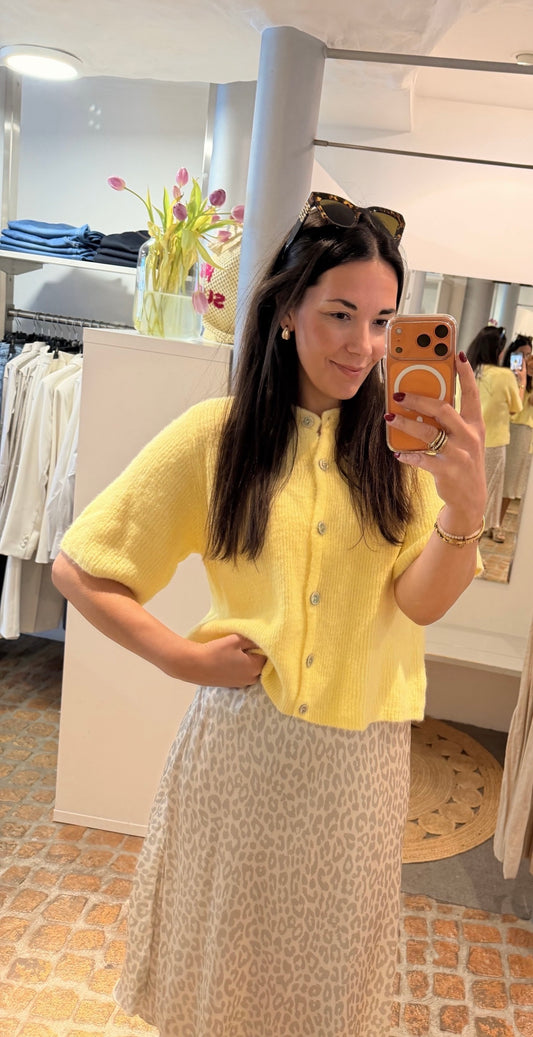 CARDIGAN KURZARM BUTTER YELLOW