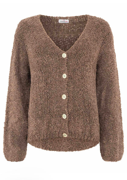 Zwillingsherz Plüsch Cardigan in braun