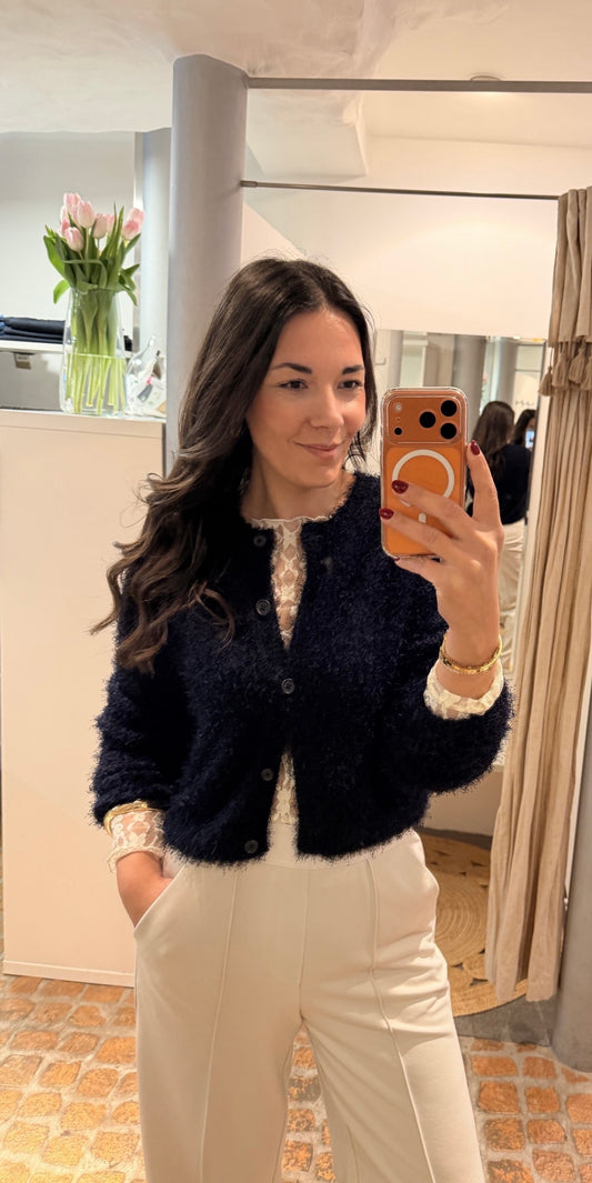 OUI STRICKJACKE FRANSENGARN MARINE