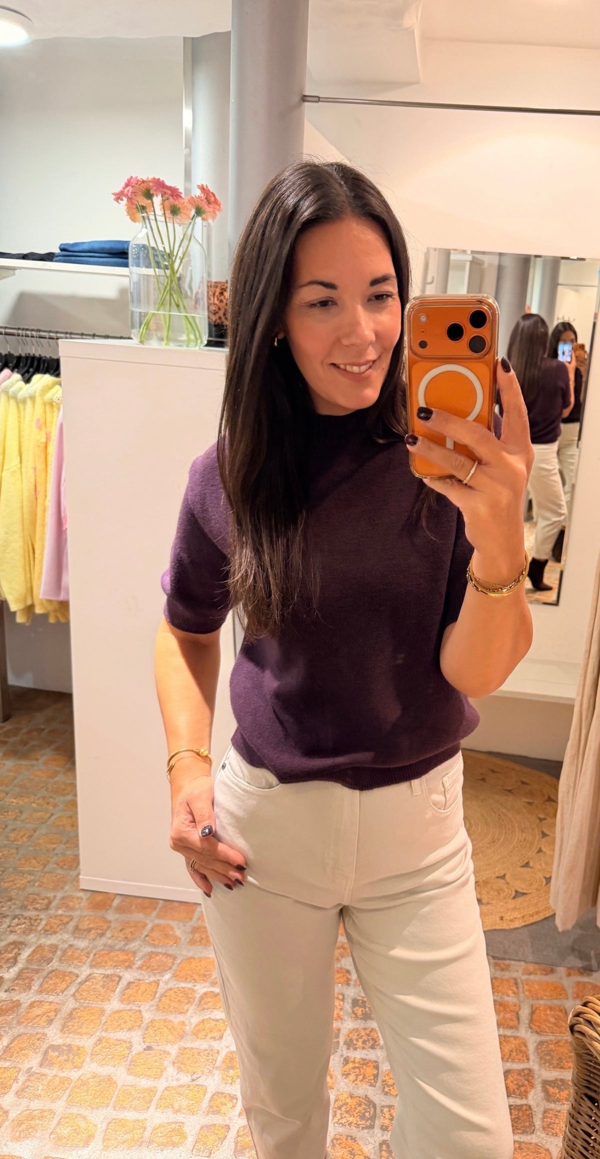 MIDI PULLI PLUM ROUNDNECK