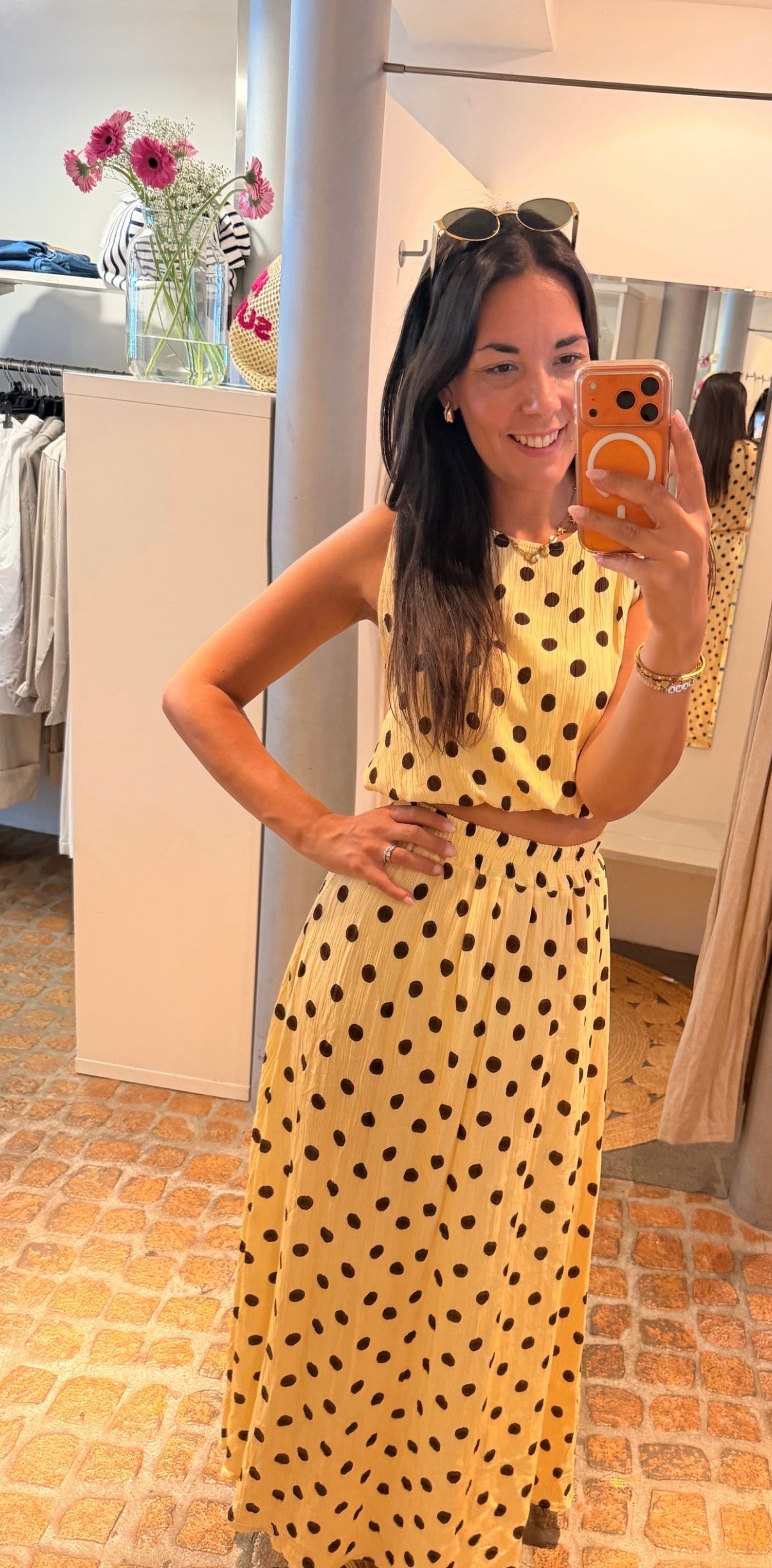 2 Teiler Polka Dots Butter Yellow