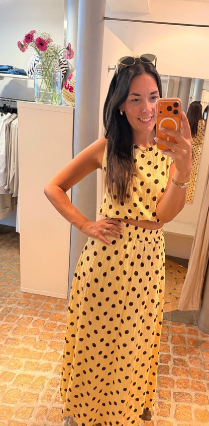 2 Teiler Polka Dots Butter Yellow