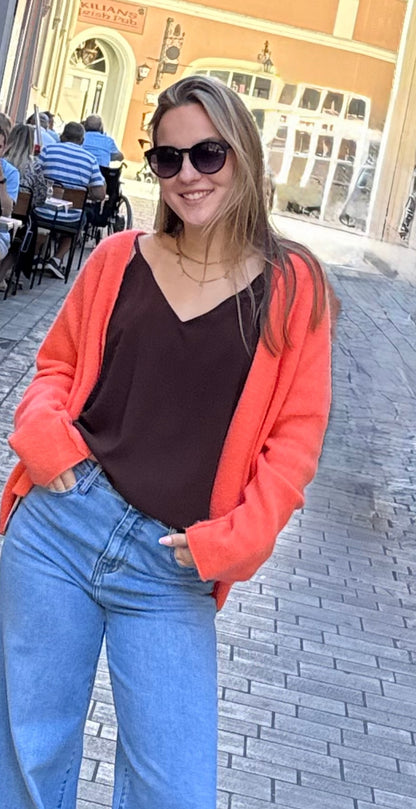 Cardigan in Orange