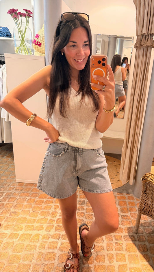 KNIT TOP CLOUDY BEIGE