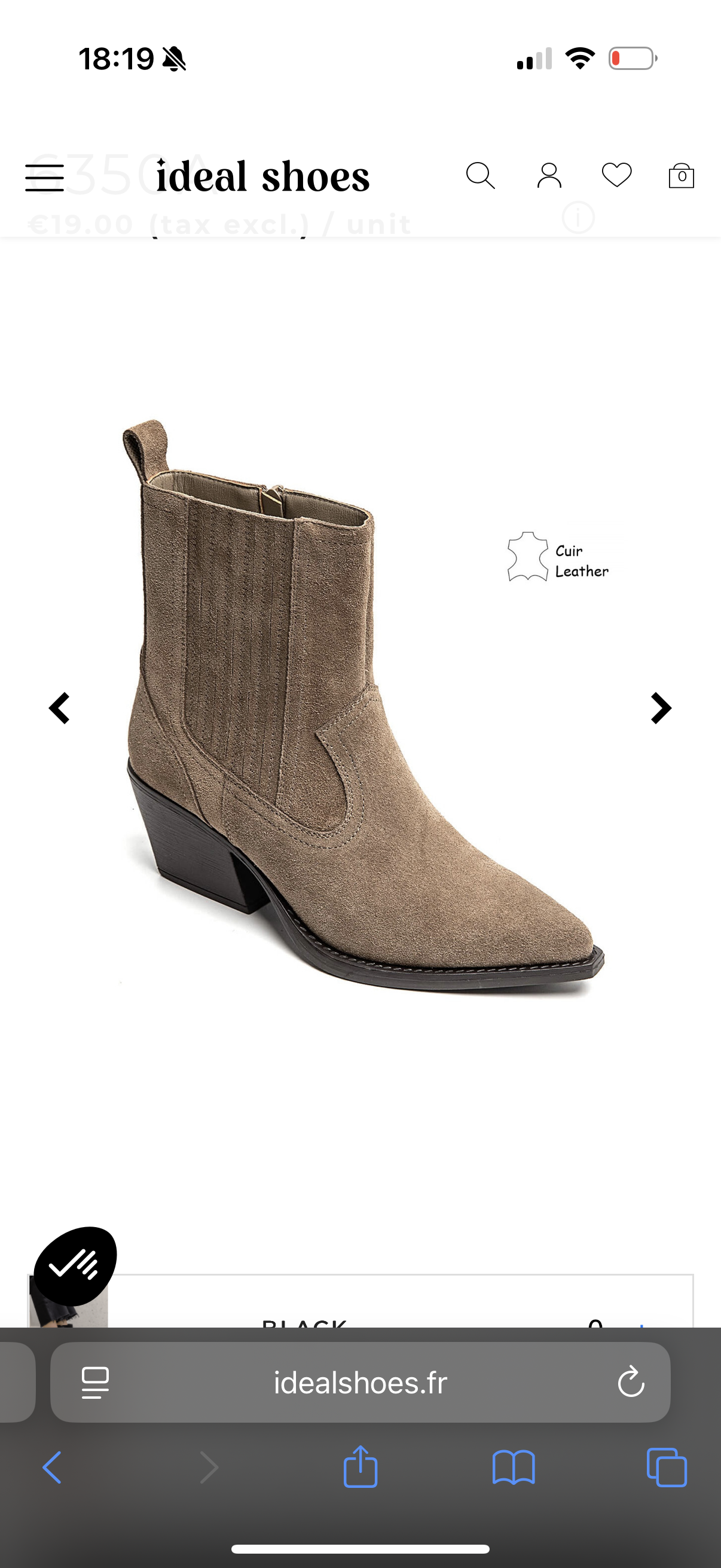 Midi Stiefelette Cowboy taupe - Echtleder