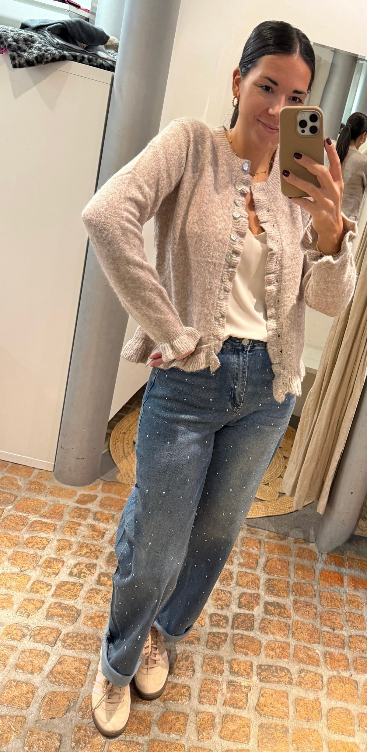 Cardigan Volant Cinnamon