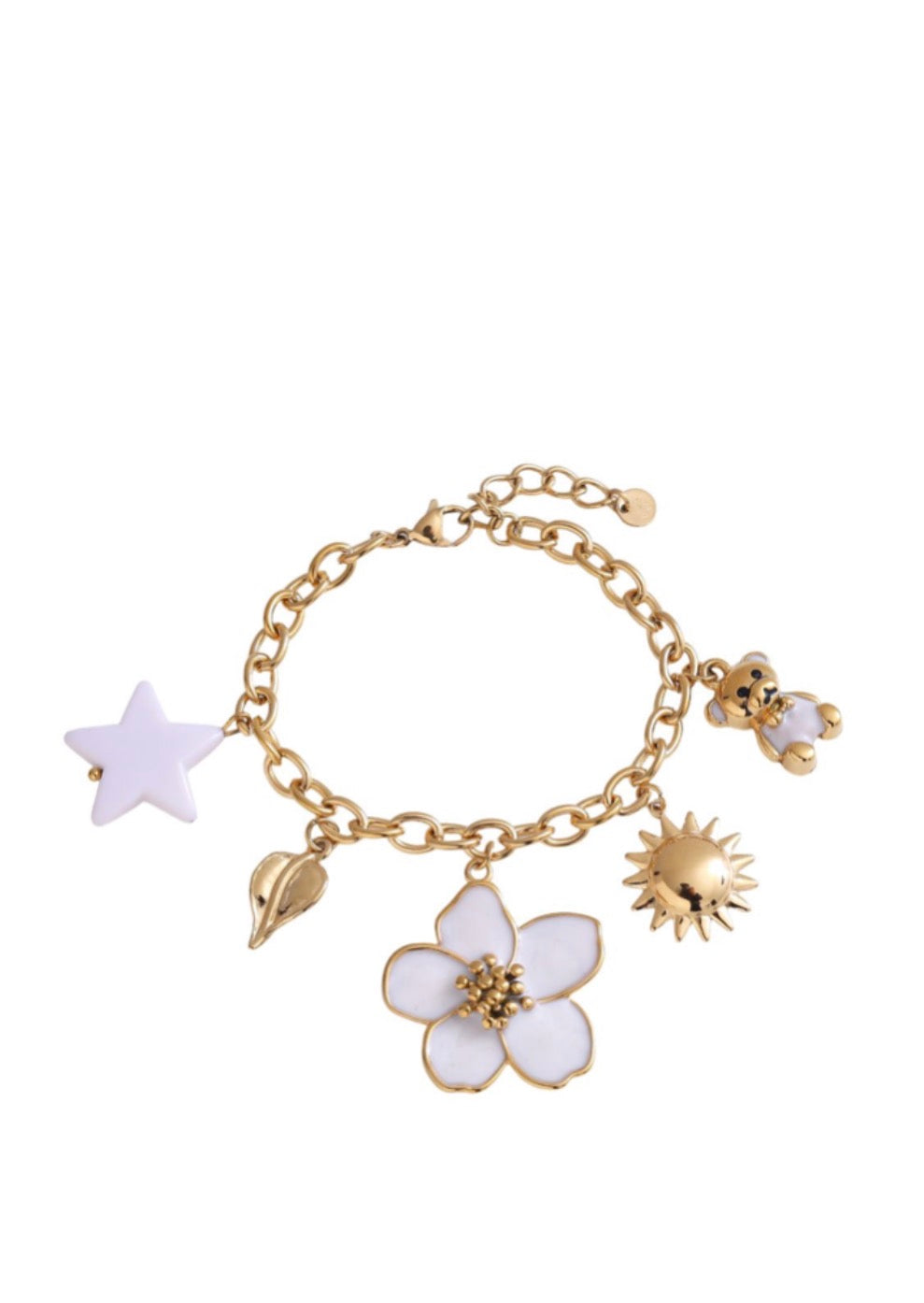 Armband Teddy mit Anhängern gold