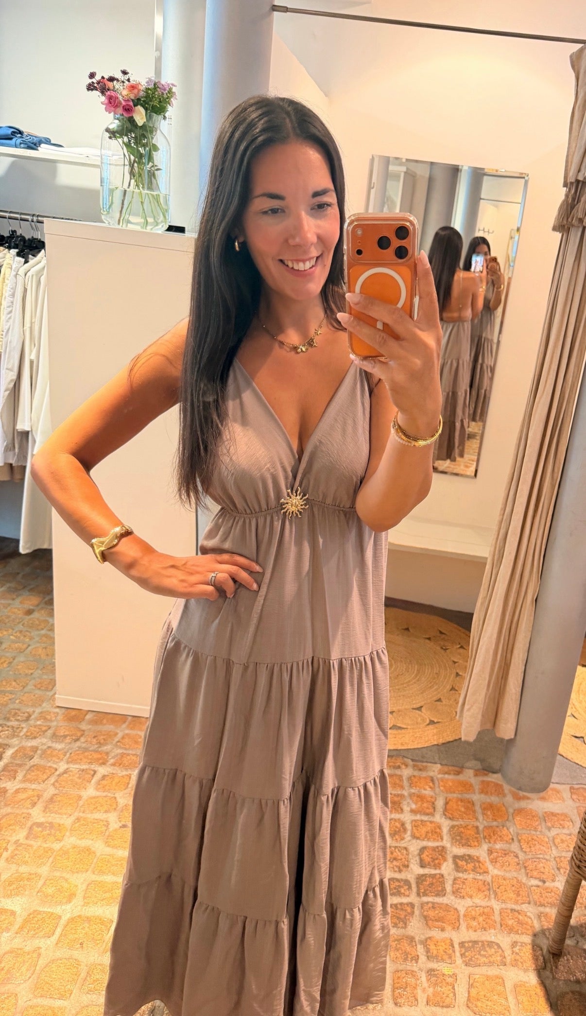 MAXI DRESS SUNSHINE TAUPE