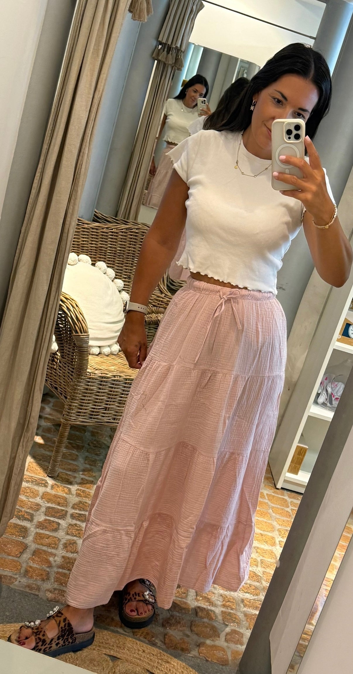 Maxi Rock Musselin mauve - altrosa