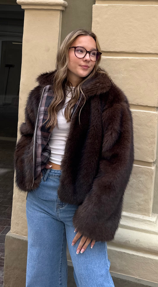 Felljacke Cosy in braun