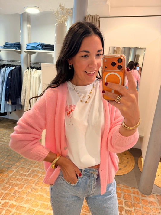 CARDIGAN V-AUSSCHNITT ROSA