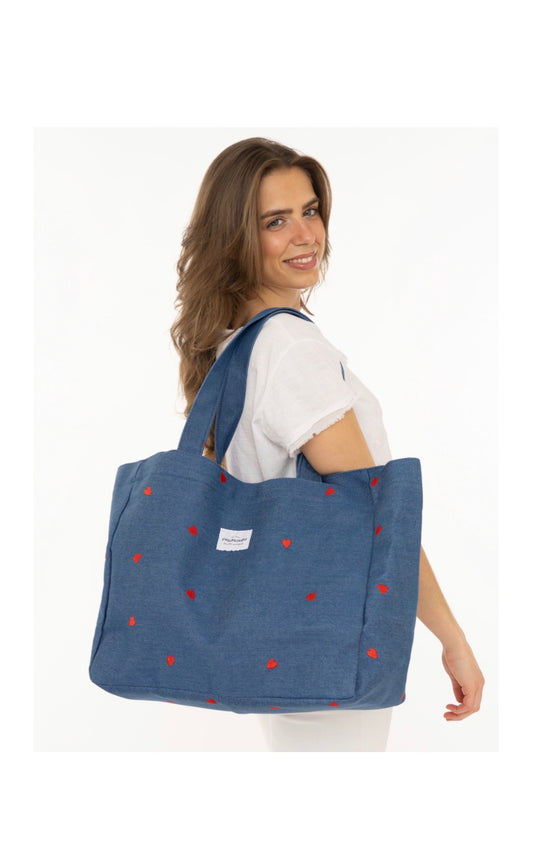Zwillingsherz Shopper Heart Denim
