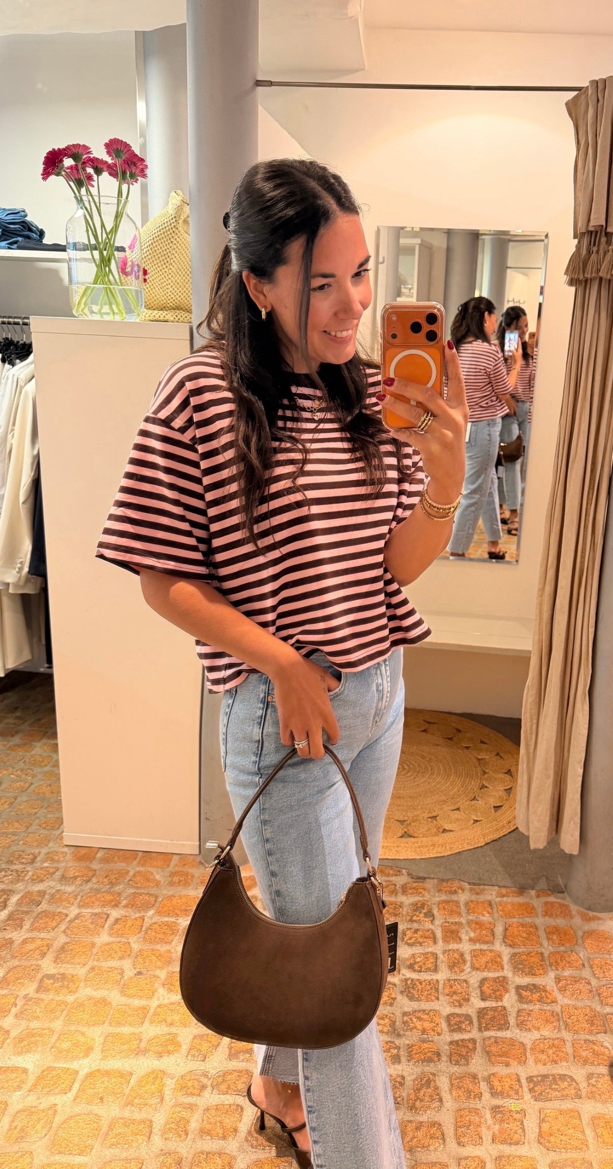 CROPPED T-SHIRT STREIFEN