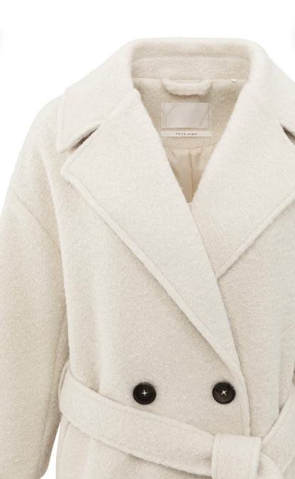 YAYA Oversize Bouclémantel mit Gürtel