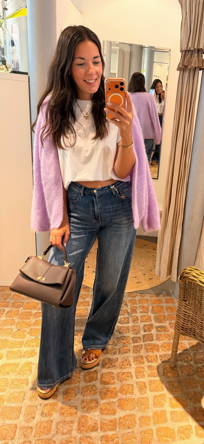 KUSCHELIGER MOHAIR CARDIGAN FLIEDER