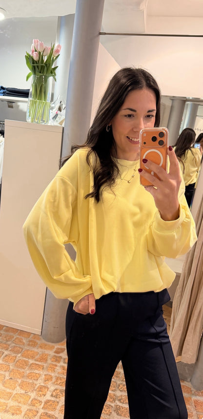 SWEATSHIRT MIT BALLONSAUM BUTTER LEMON