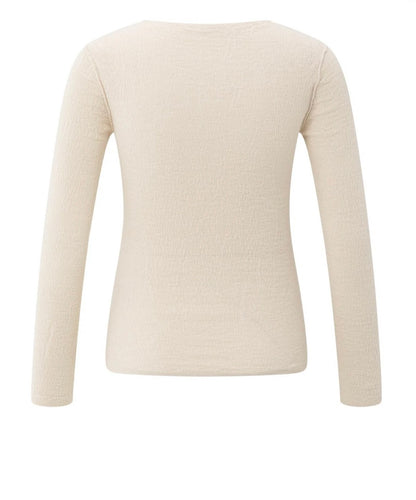 YAYA Feinstrickoberteil Kaschmir mit Struktur in beige