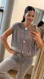 Strick Pullunder Buttons anthrazit
