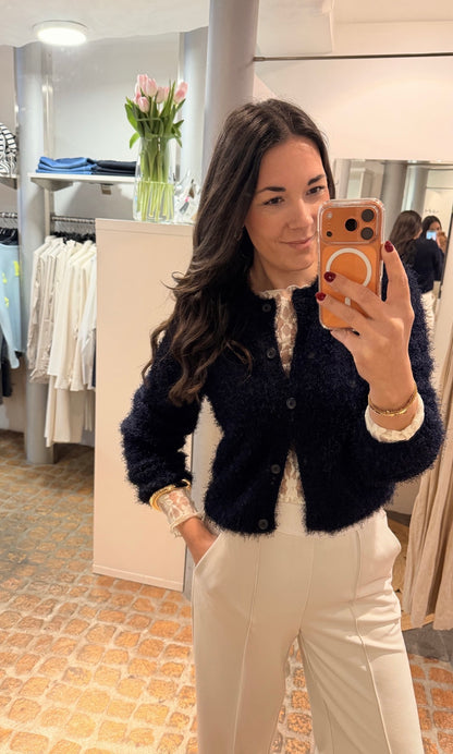 OUI STRICKJACKE FRANSENGARN MARINE