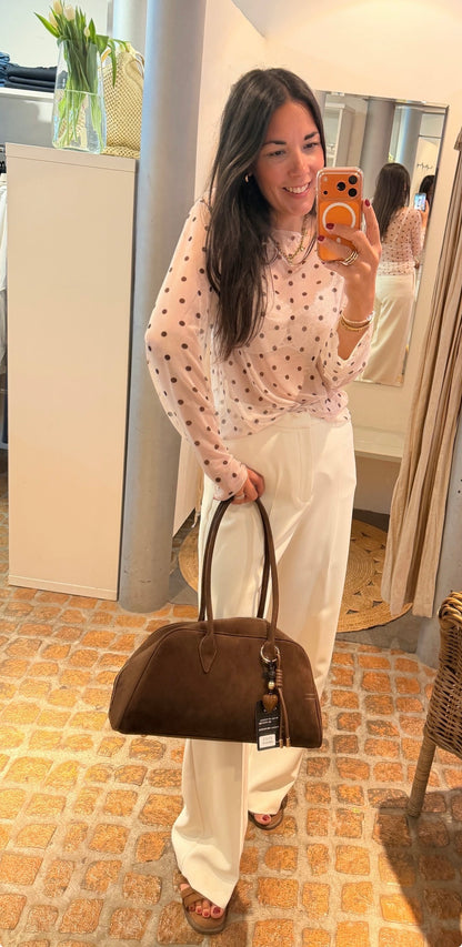 LACE SHIRT POLKA DOTS