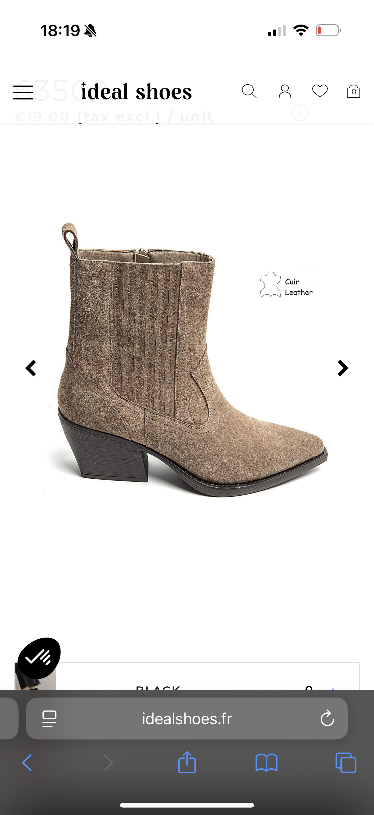Midi Stiefelette Cowboy taupe - Echtleder