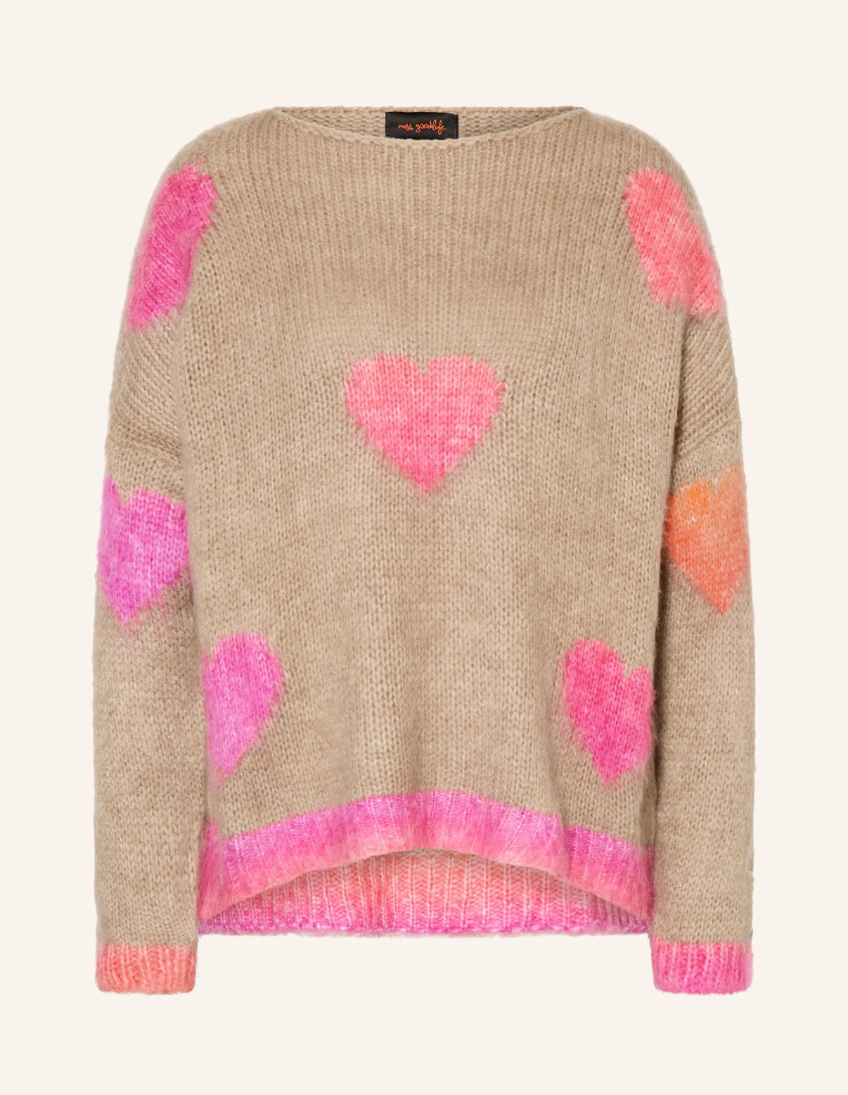 Miss Goodlife Strick Pullover Hearts allover