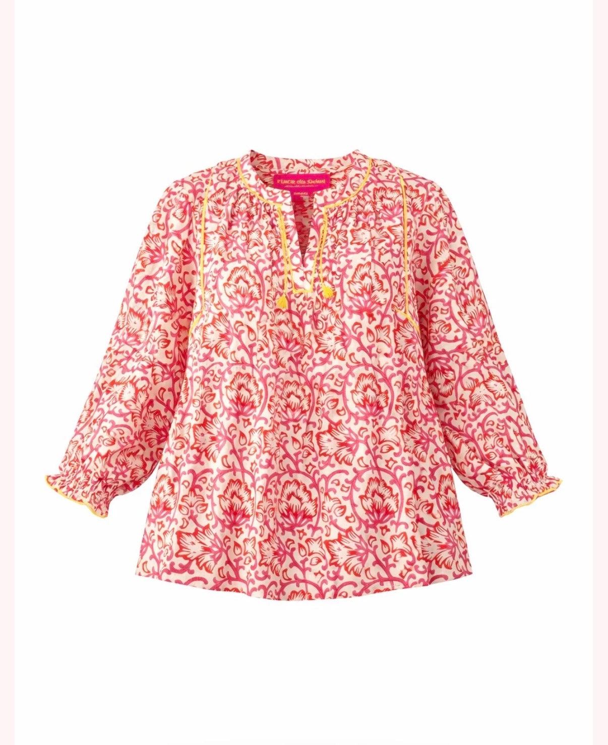 Place Du Soleil Bluse Mini Flower mit Perlen