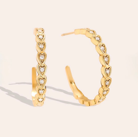 Ohrringe Hoops Heart gold