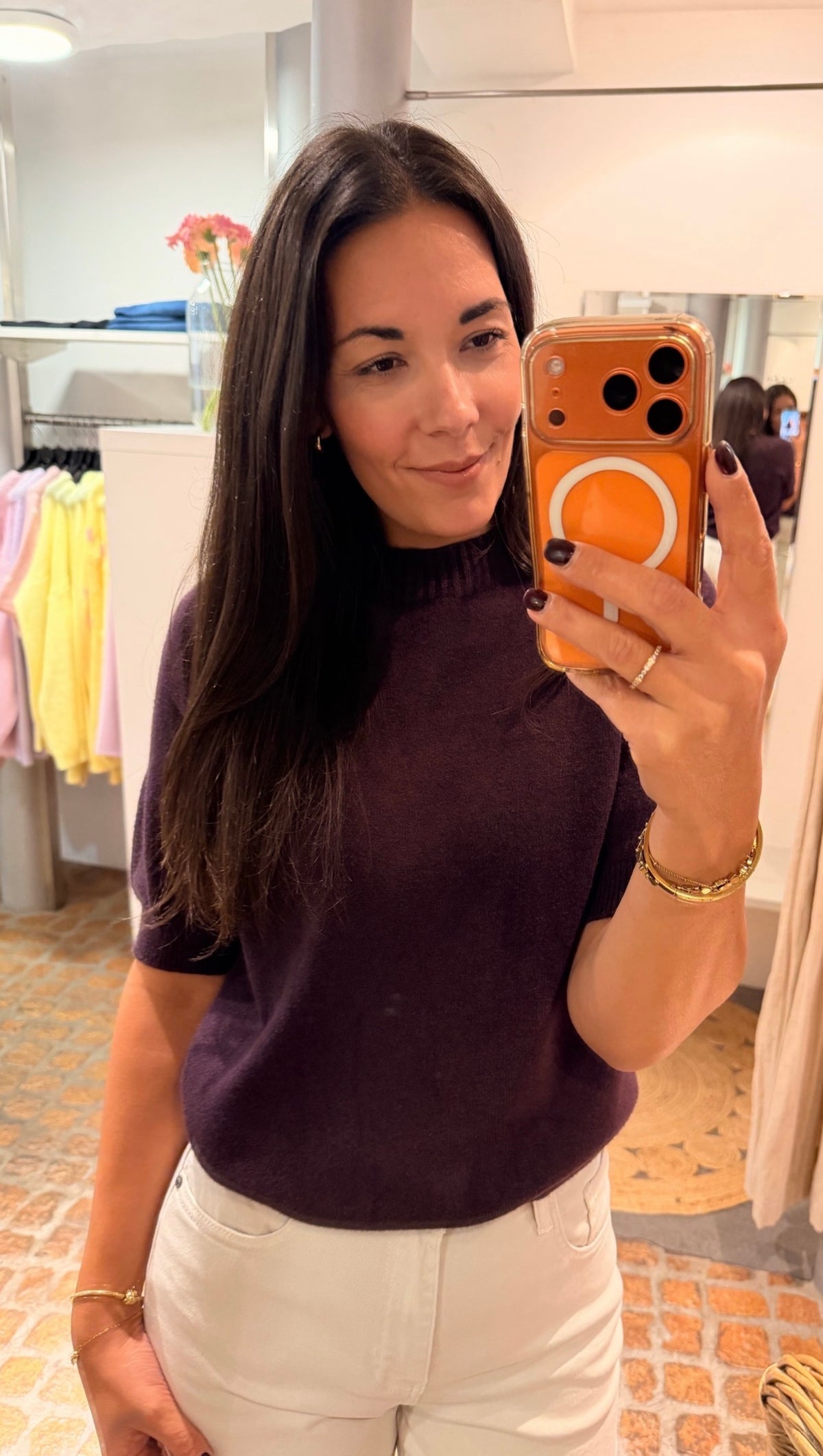 MIDI PULLI PLUM ROUNDNECK