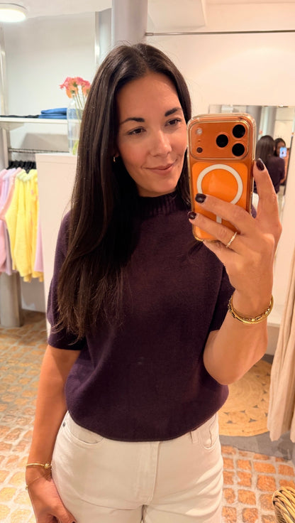 MIDI PULLI PLUM ROUNDNECK