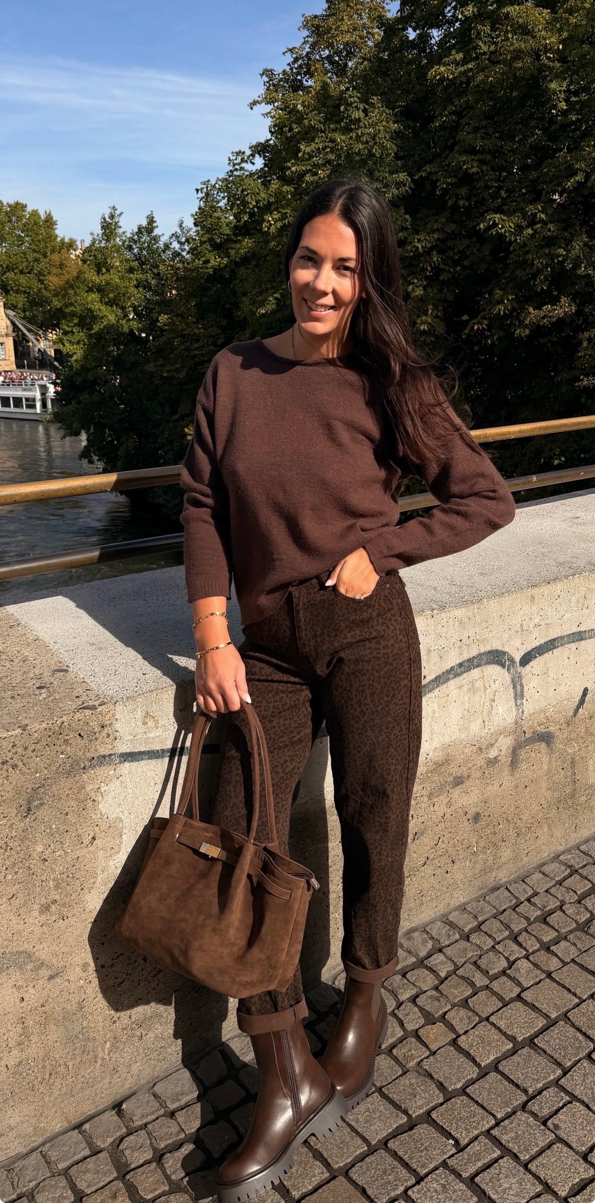 MIDI PULLI LACE BRAUN
