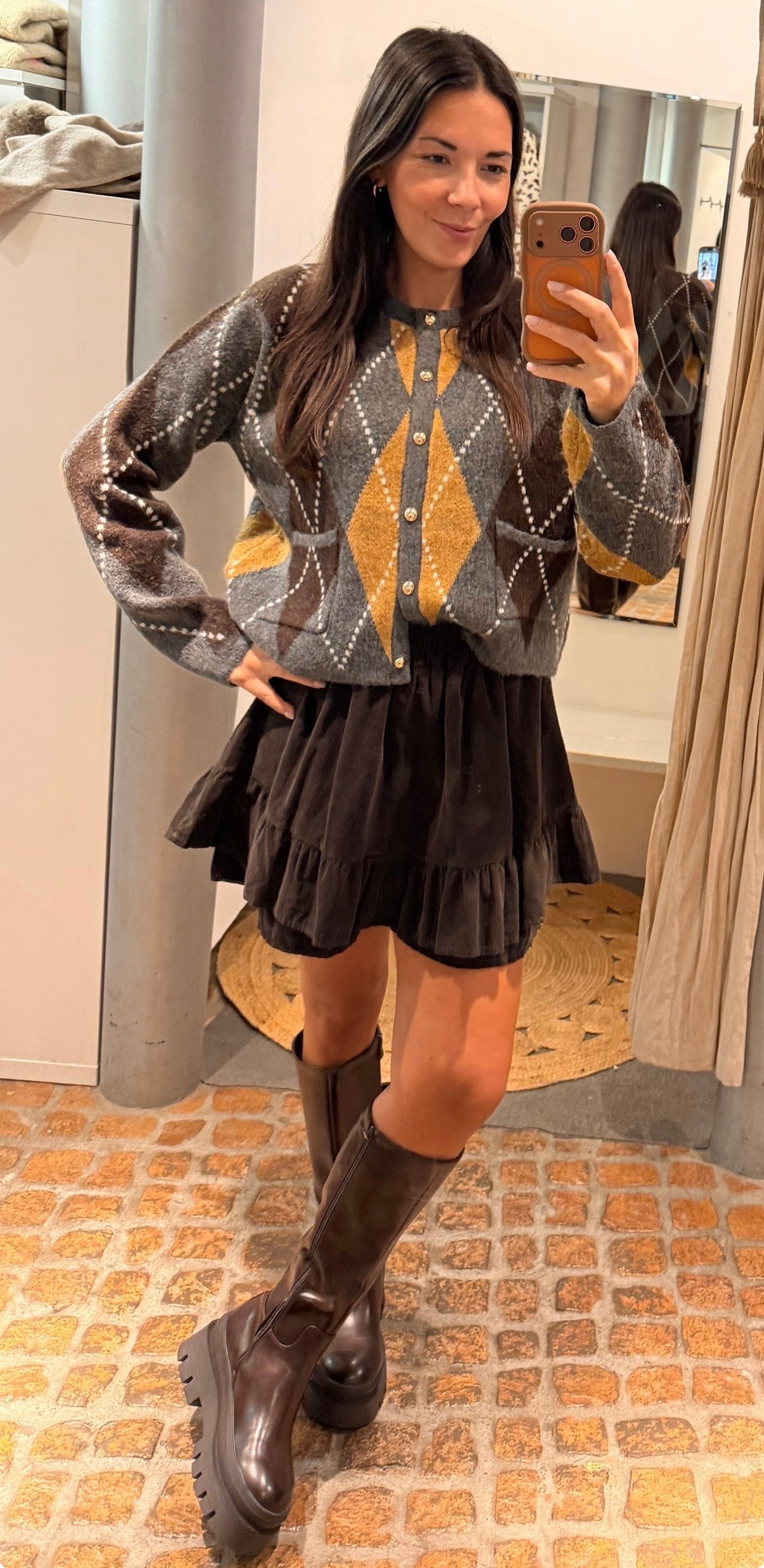 Skort Cord dunkelbraun