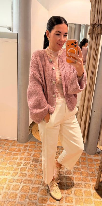 Grobstrick Cardigan altrosa