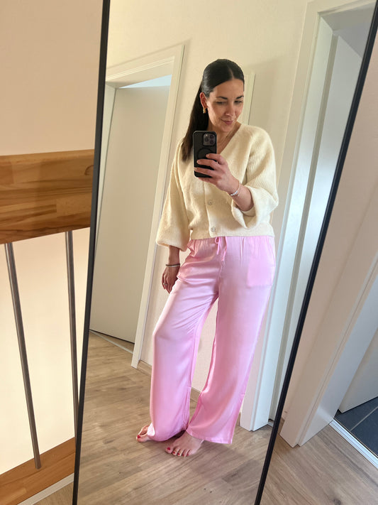 Satinhose in Rosé